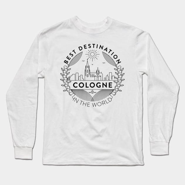 Cologne Minimal Badge Design Long Sleeve T-Shirt by kursatunsal